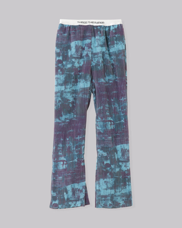 PRINT PLEATS RIB  PANTS