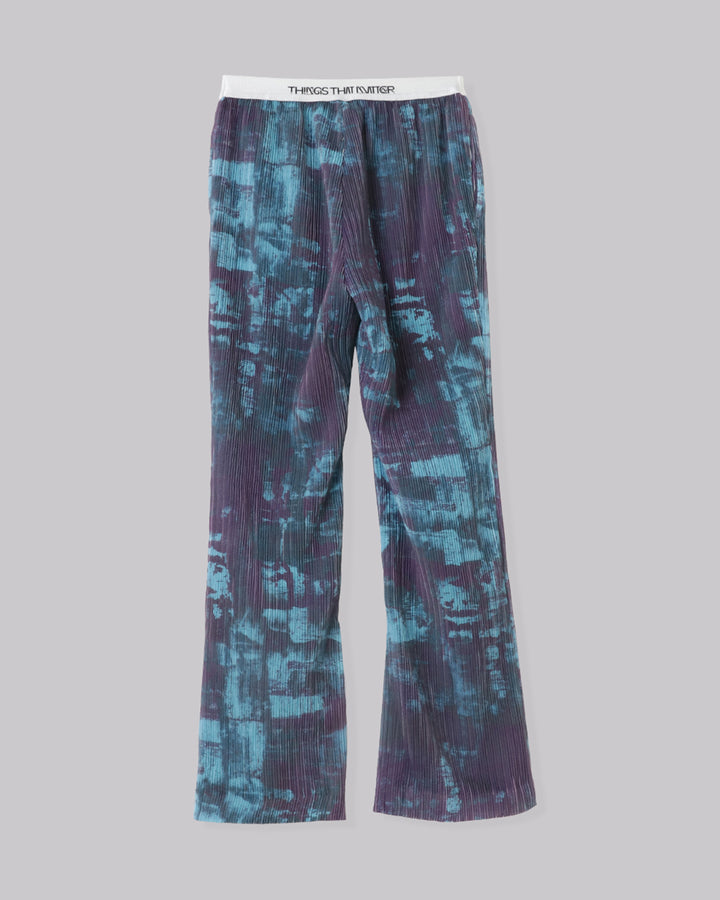 PRINT PLEATS RIB  PANTS