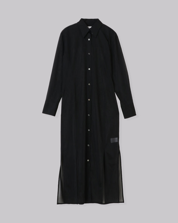 SHEAR MAXI SHIRT DRESS