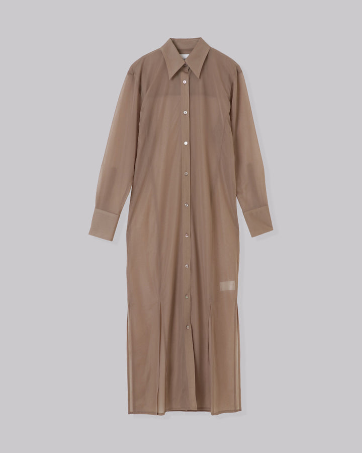 SHEAR MAXI SHIRT DRESS