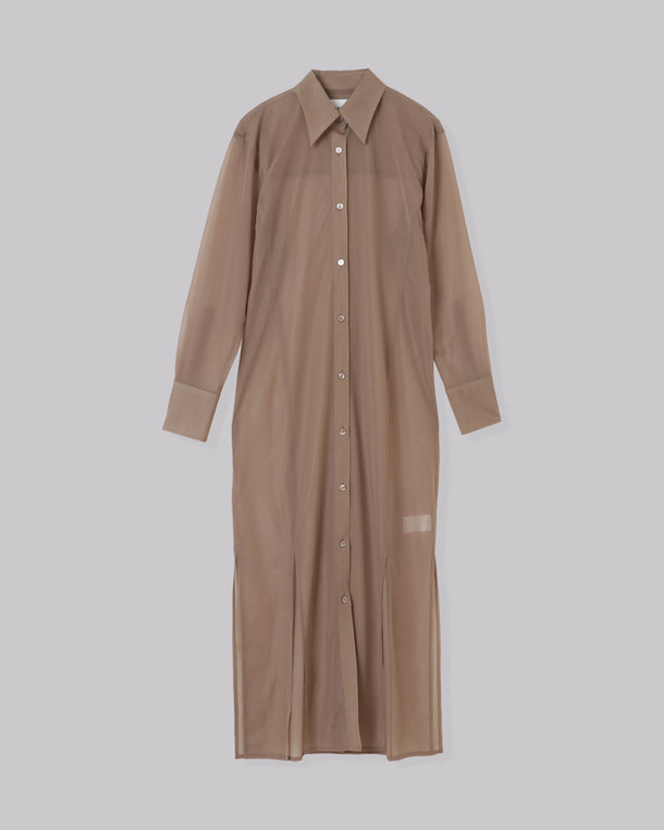 SHEAR MAXI SHIRT DRESS