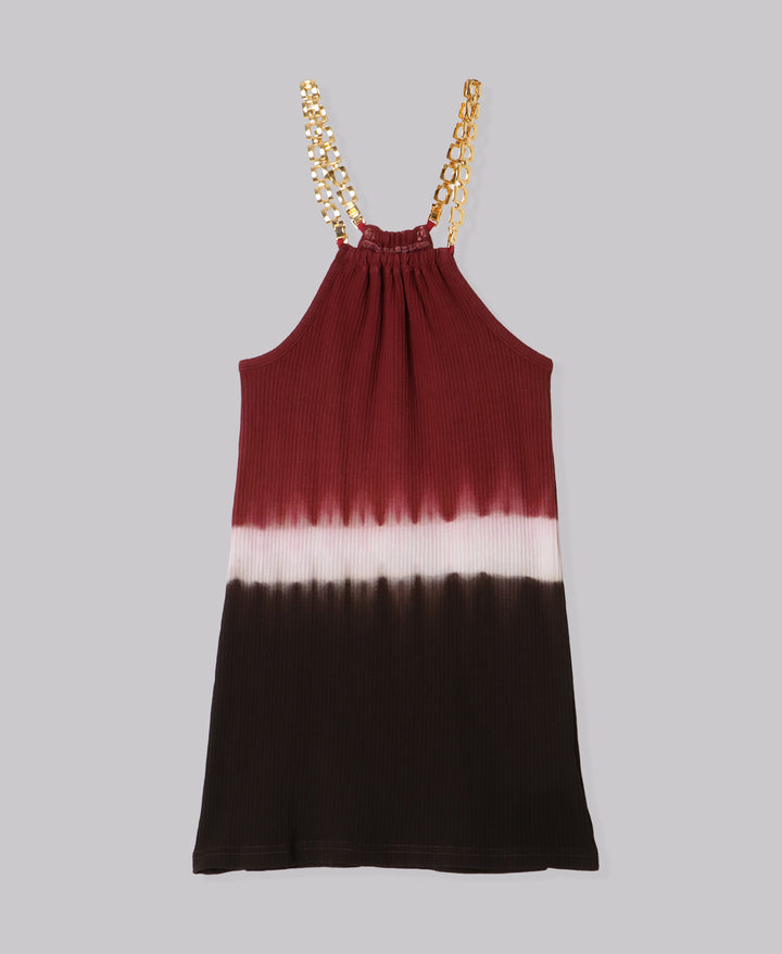 earth+-ing  HALTER NECK CHAIN STRAP TOPS 「泥染め」