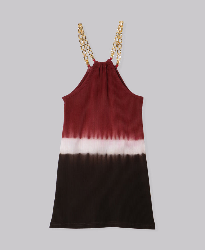 earth+-ing  HALTER NECK CHAIN STRAP TOPS 「泥染め」