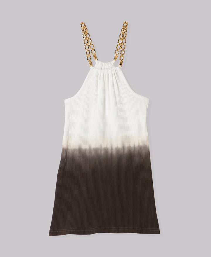 earth+-ing  HALTER NECK CHAIN STRAP TOPS 「泥染め」