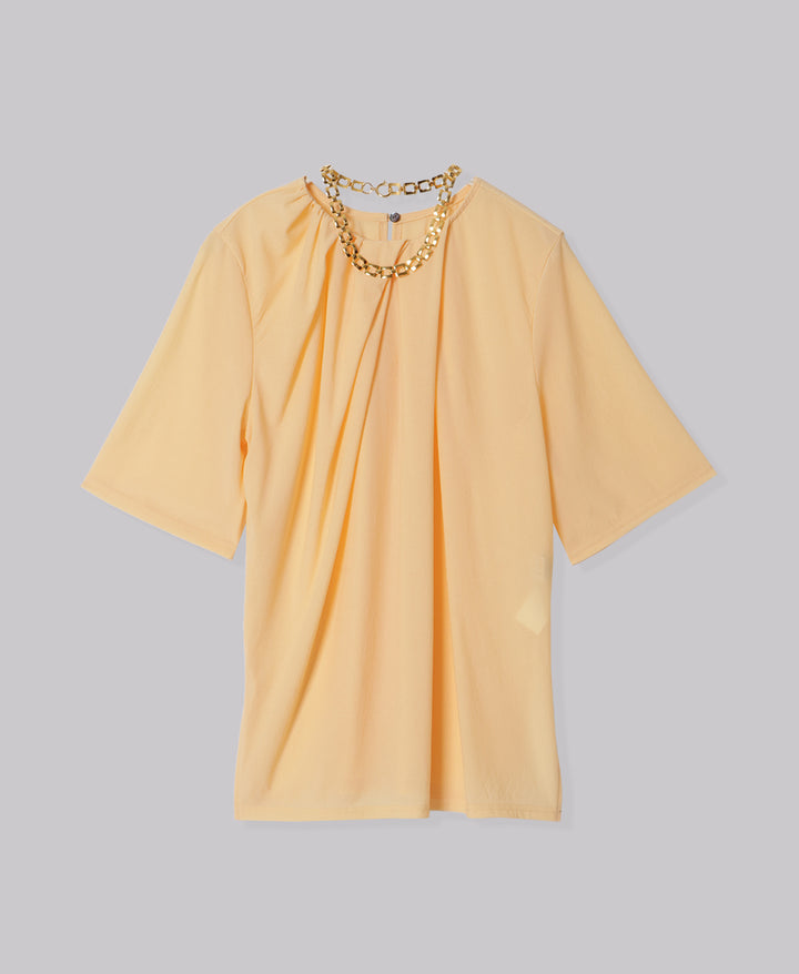 SHEER T-BLOUSE WITH CHAIN