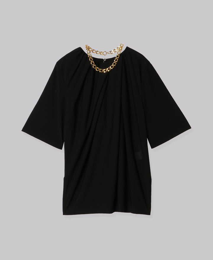 SHEER T-BLOUSE WITH CHAIN