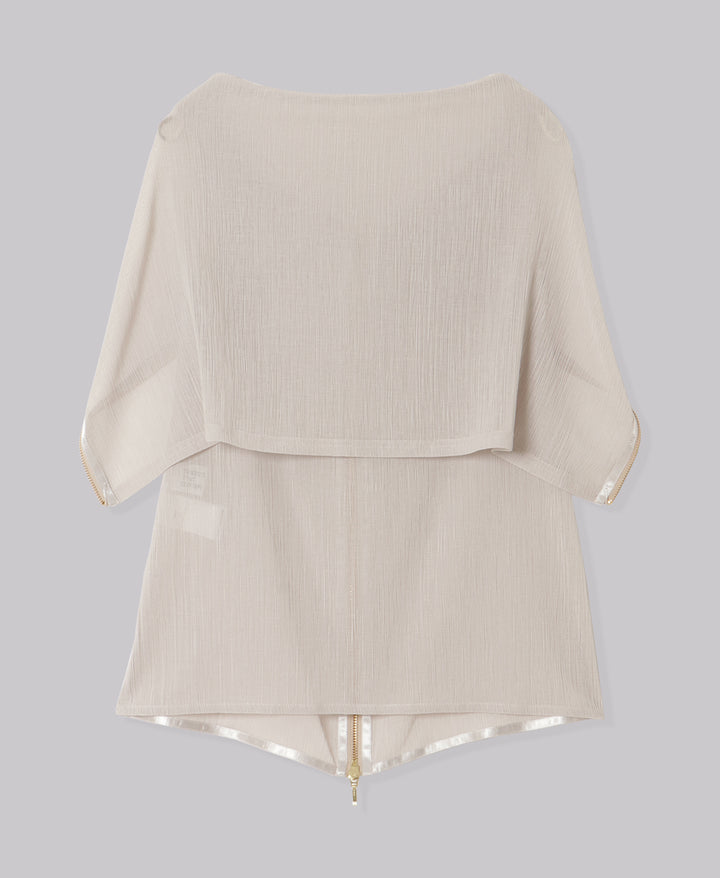 ZIP UP SLEEVE-LESS YORYU TOPS