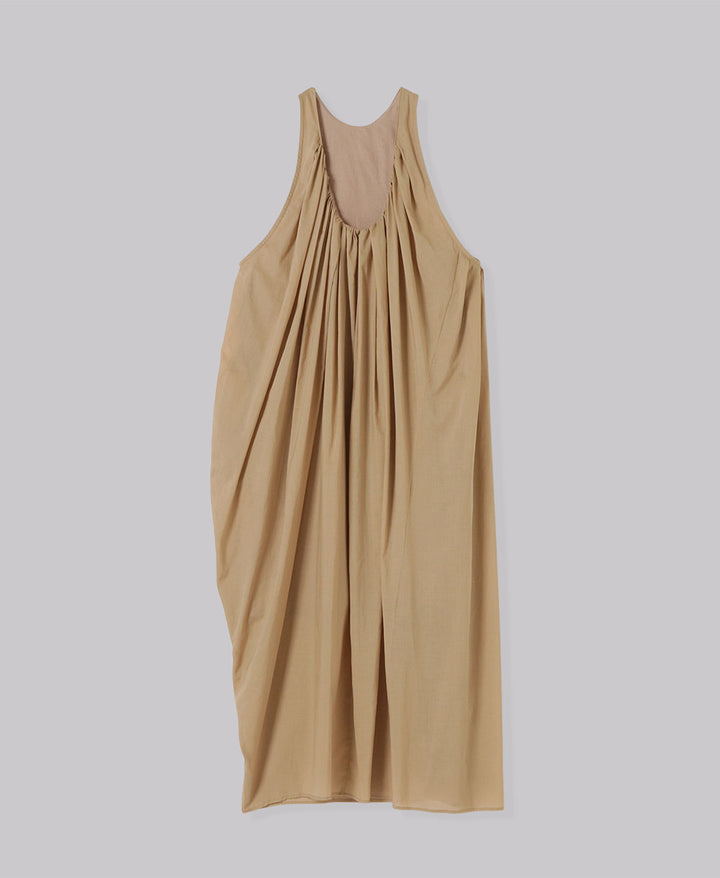 COTTON SILK SLEEVE-LESS MAXI DRESS