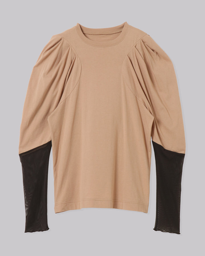 VOLUME SHOULDER TULLE CUT AND SEW TOPS