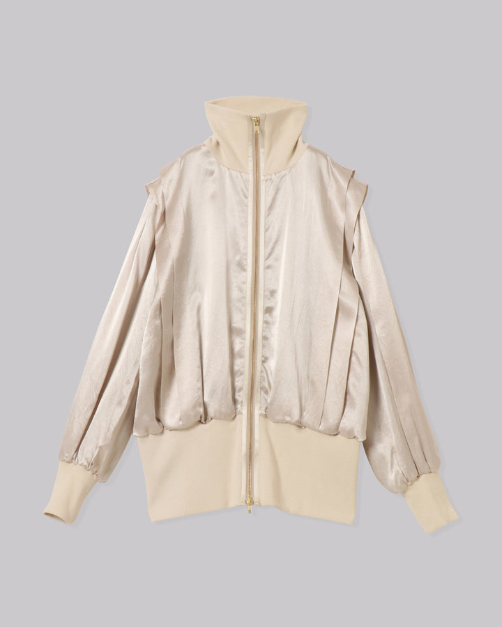 ACETATE SATIN ZIP UP BLOUSON