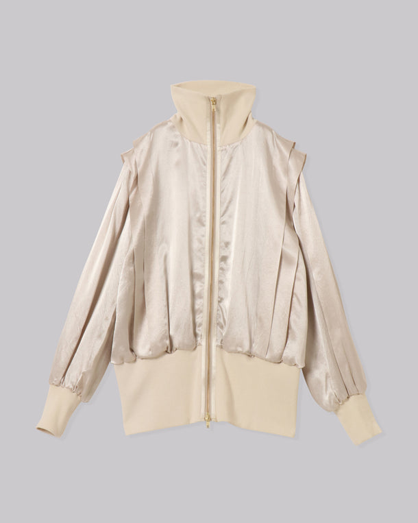 ACETATE SATIN ZIP UP BLOUSON