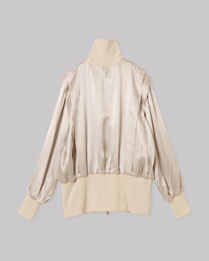 ACETATE SATIN ZIP UP BLOUSON