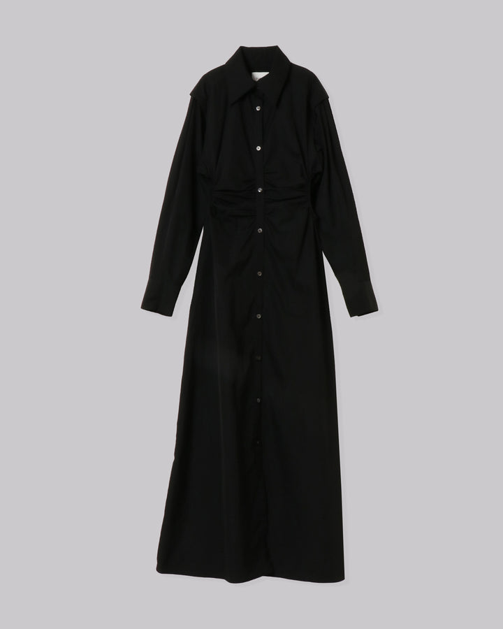 WAIST HOLE SHIRT MAXI DRESS