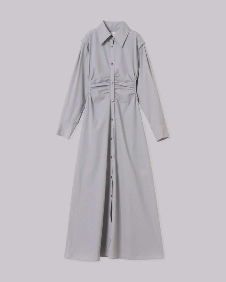 WAIST HOLE SHIRT MAXI DRESS
