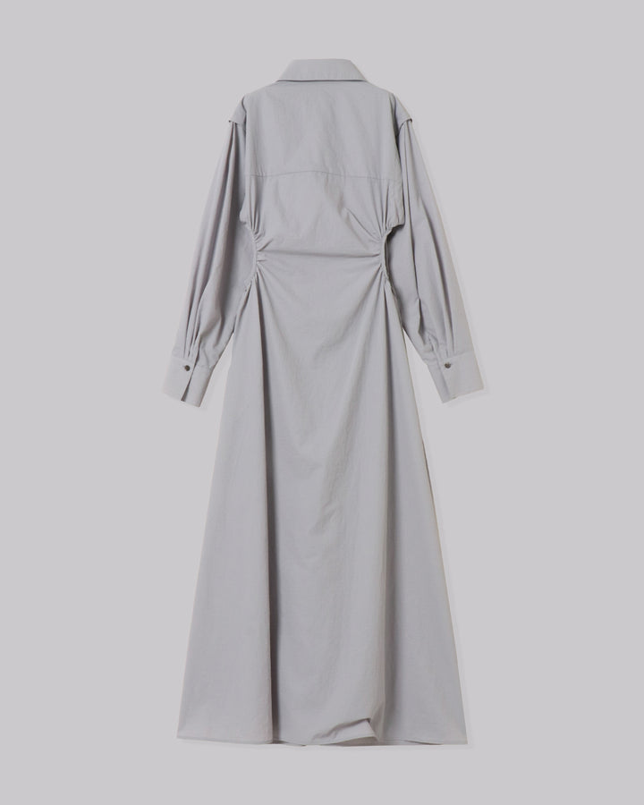 WAIST HOLE SHIRT MAXI DRESS
