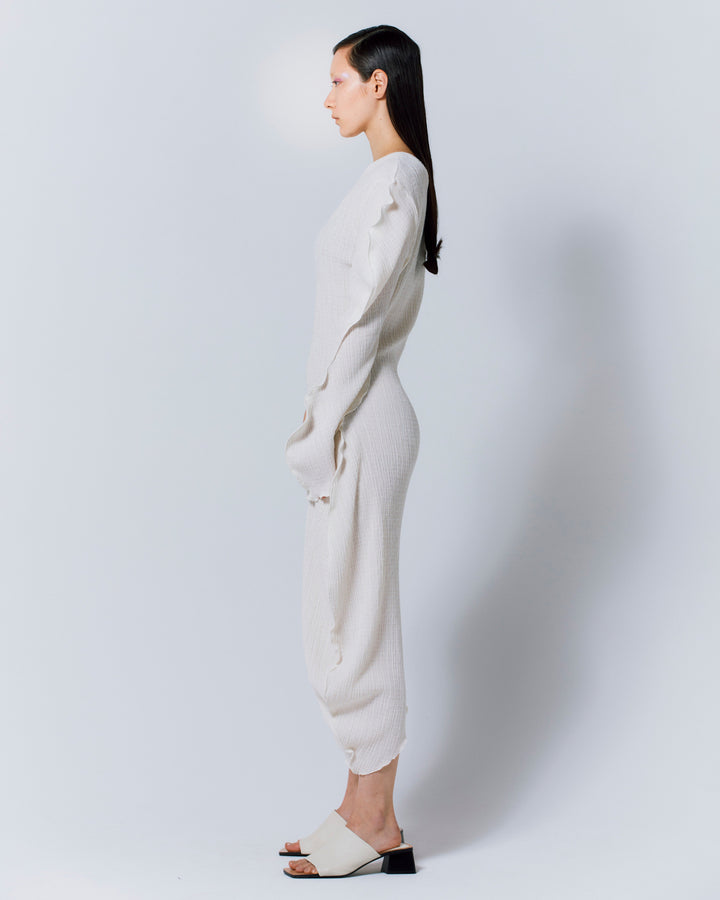 DIMENSION WARP KNITTING DRESS