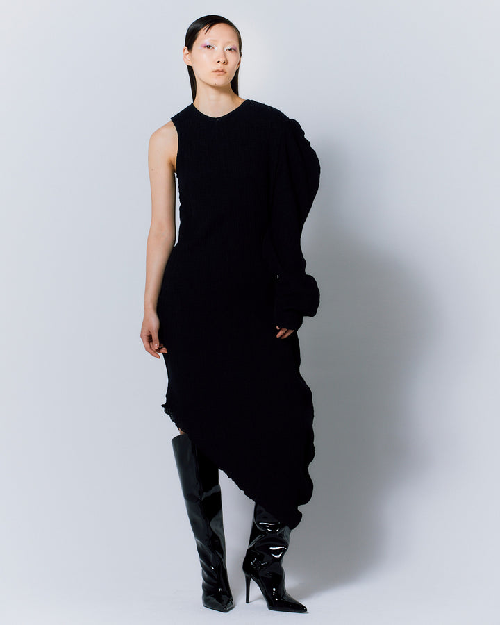 DIMENSION WARP KNITTING DRESS
