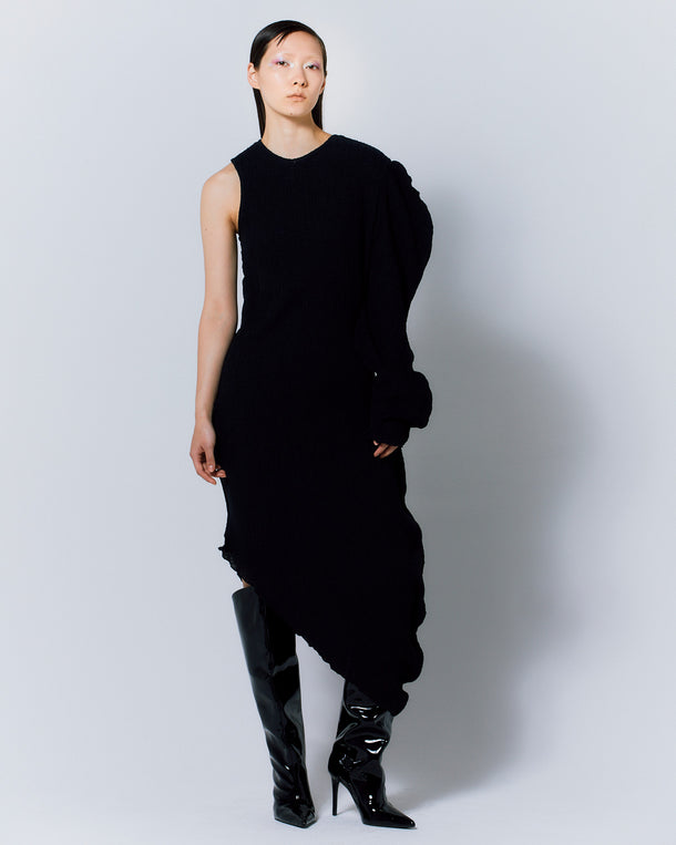 DIMENSION WARP KNITTING DRESS