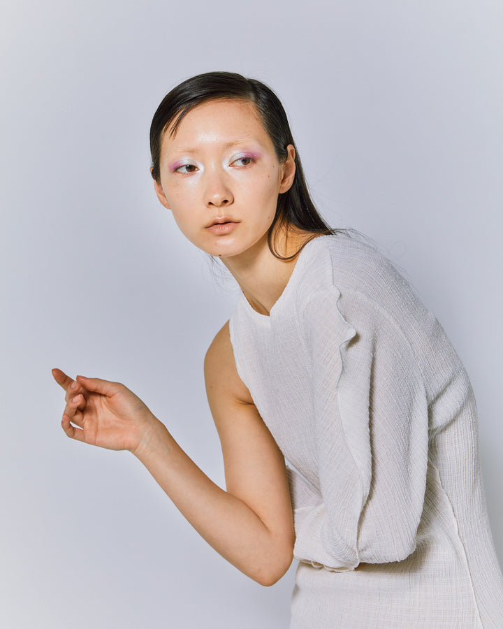 DIMENSION WARP KNITTING DRESS