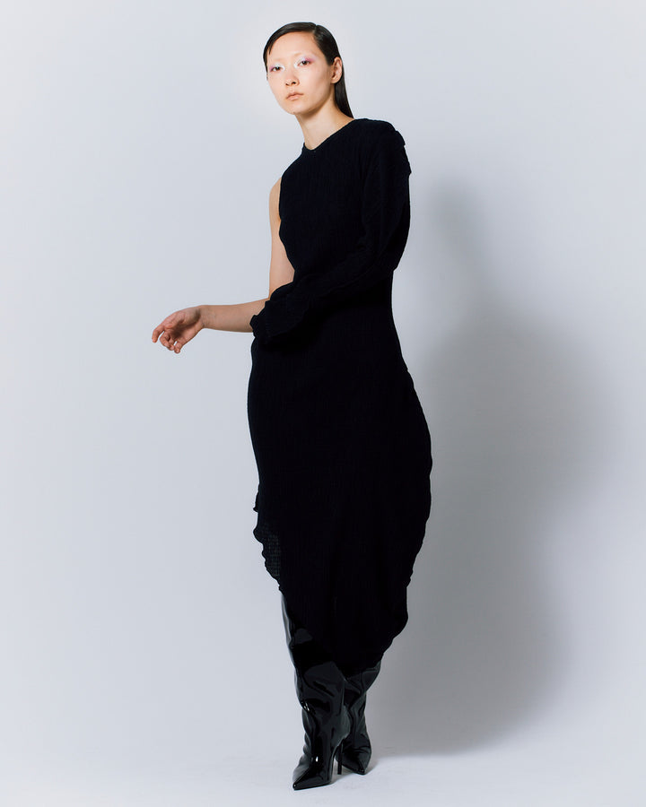DIMENSION WARP KNITTING DRESS