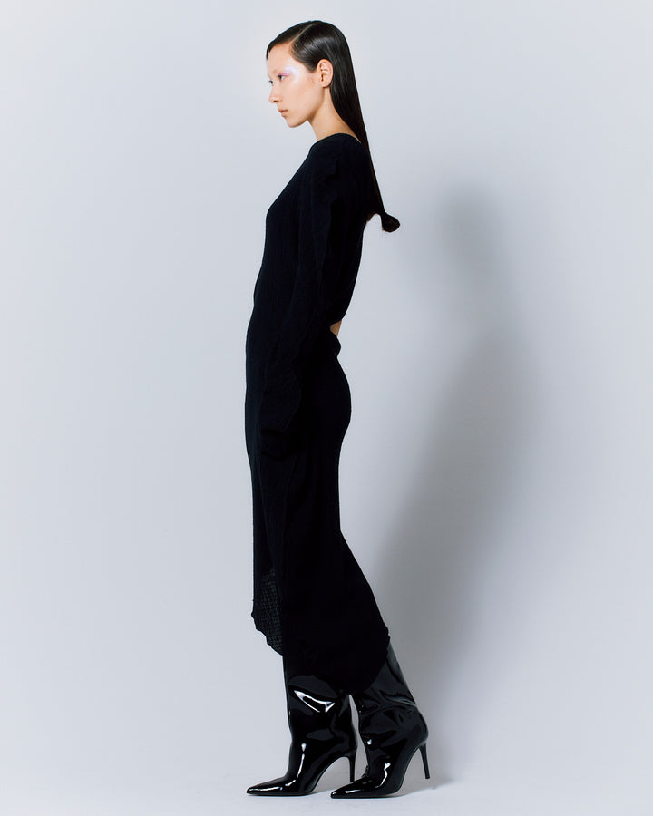 DIMENSION WARP KNITTING DRESS