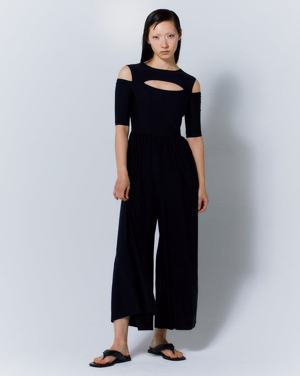 NOTCH DESIGN HIGH STRETCH JUMPSUIT