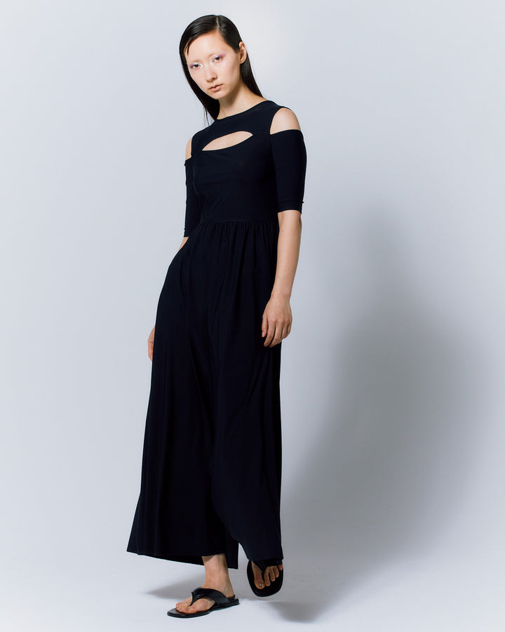 NOTCH DESIGN HIGH STRETCH JUMPSUIT