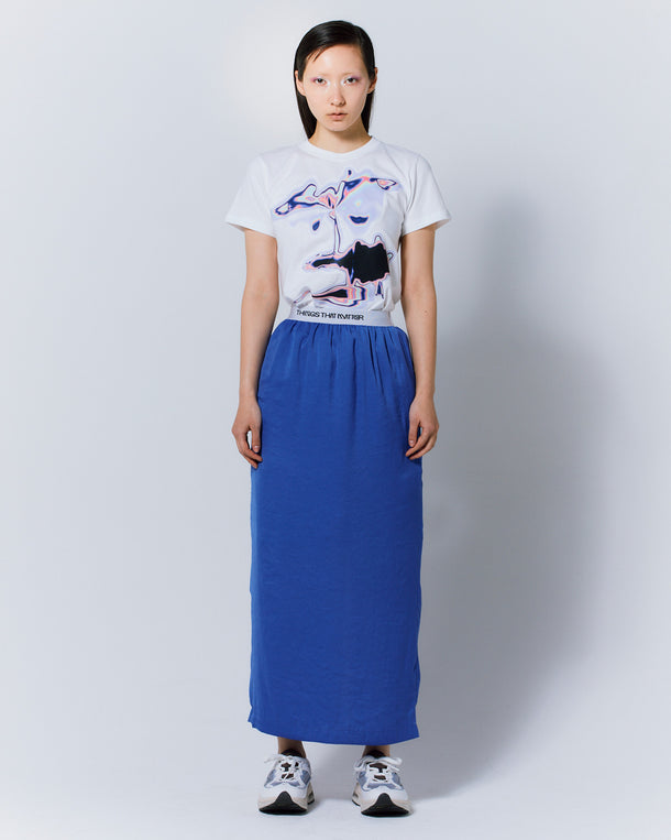POWDERY SATIN NARROW SKIRT