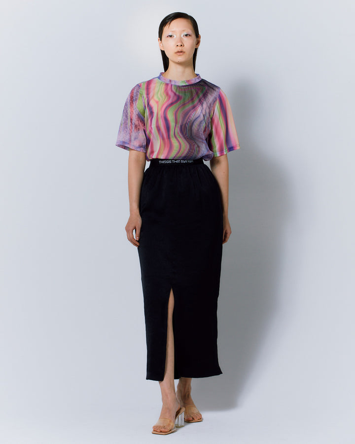 POWDERY SATIN NARROW SKIRT