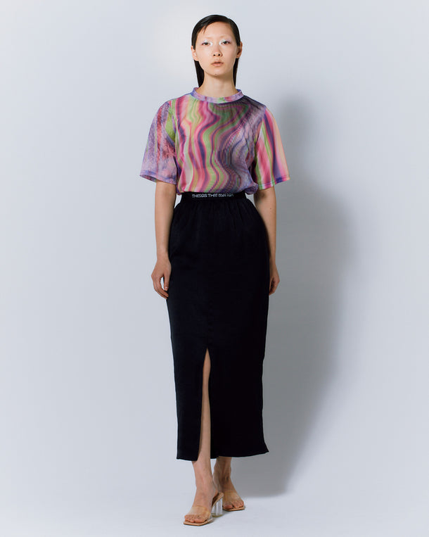 POWDERY SATIN NARROW SKIRT