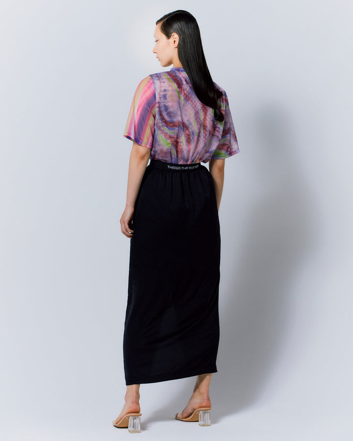 POWDERY SATIN NARROW SKIRT