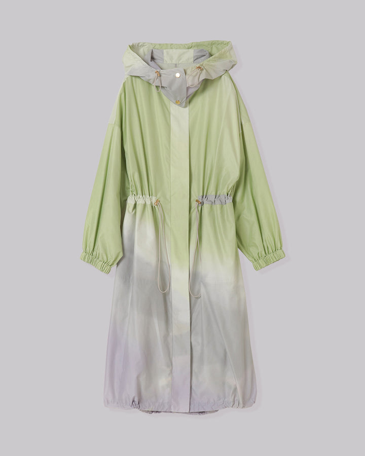 PRINT  VOLUME HOOD COAT