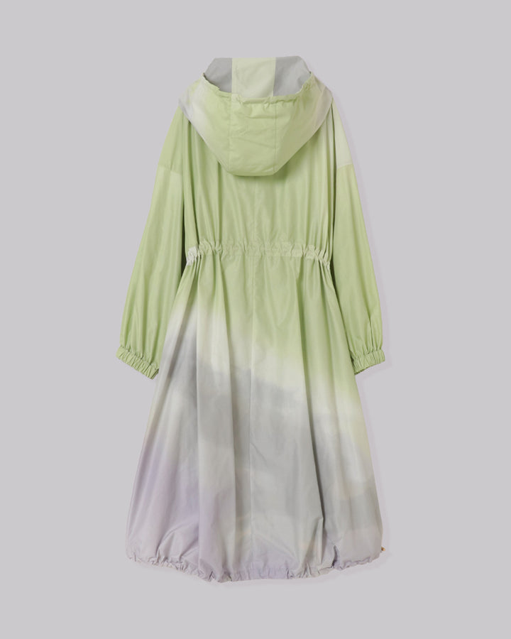 PRINT  VOLUME HOOD COAT