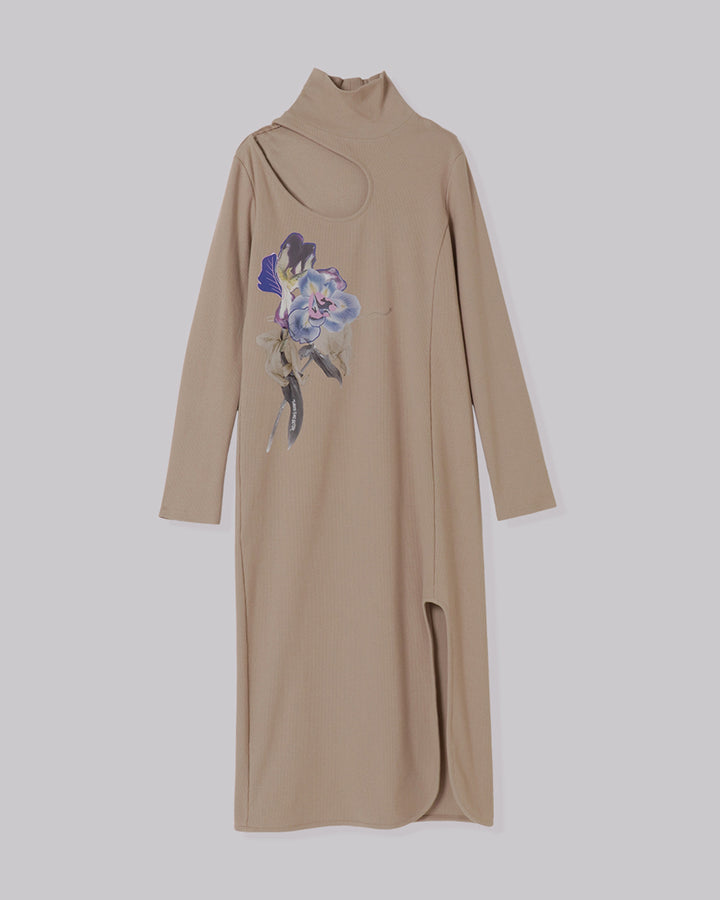 CUTTING RIB DRESS "POSITIVE PRINT"