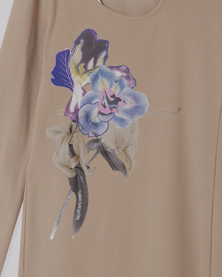 CUTTING RIB DRESS "POSITIVE PRINT"