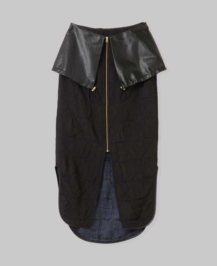 CONFLICTING FRONT ZIP SKIRT
