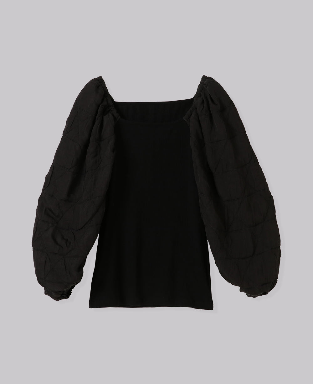 CONFLICTING POWER SLEEVE BLOUSE/Black