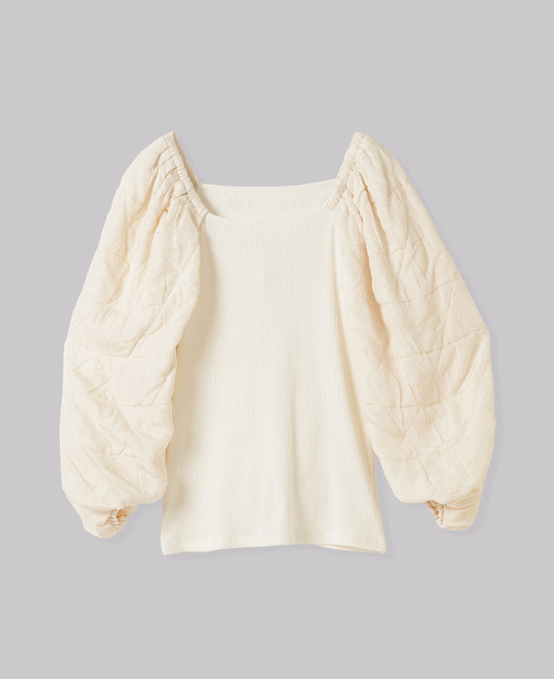 CONFLICTING POWER SLEEVE BLOUSE