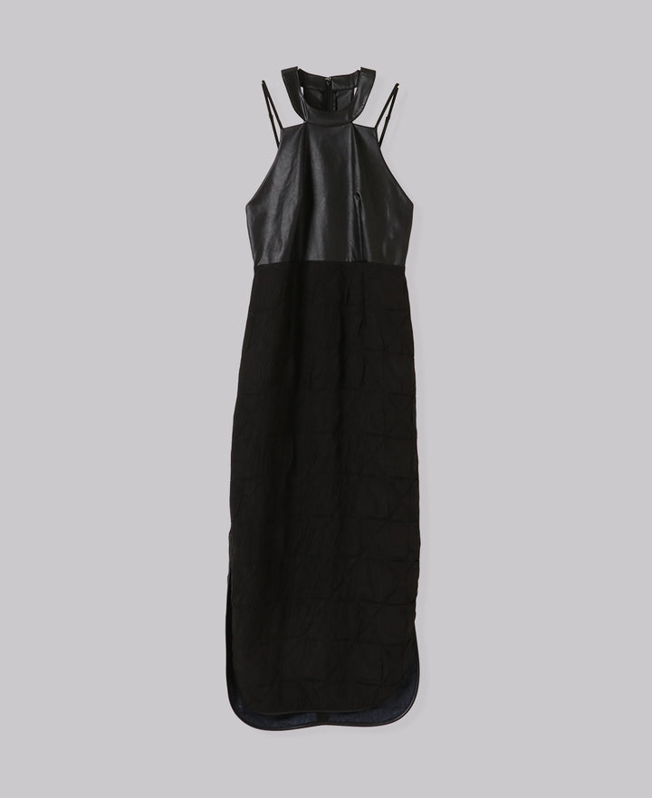 CONFLICTING HALTER NECK DRESS