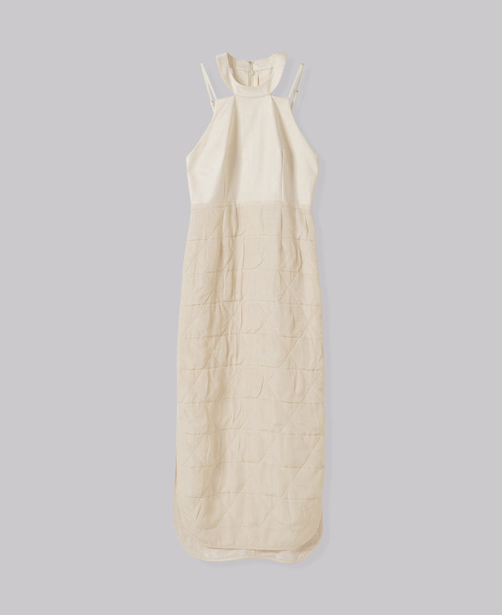 CONFLICTING HALTER NECK DRESS