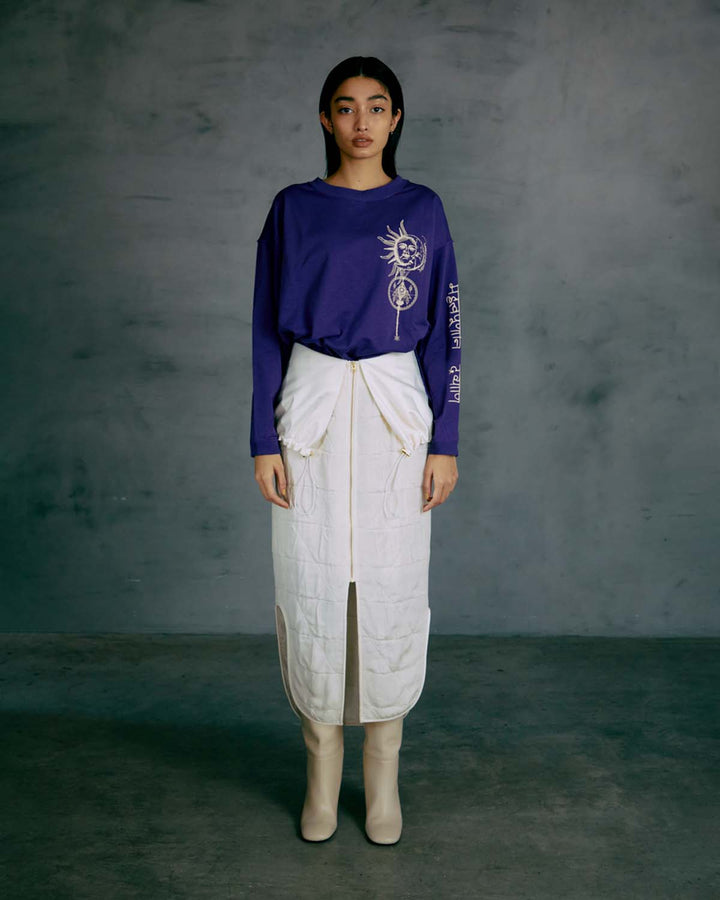 CONFLICTING FRONT ZIP SKIRT