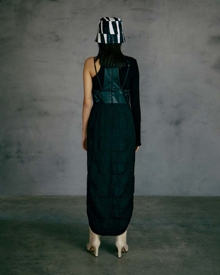 CONFLICTING HALTER NECK DRESS