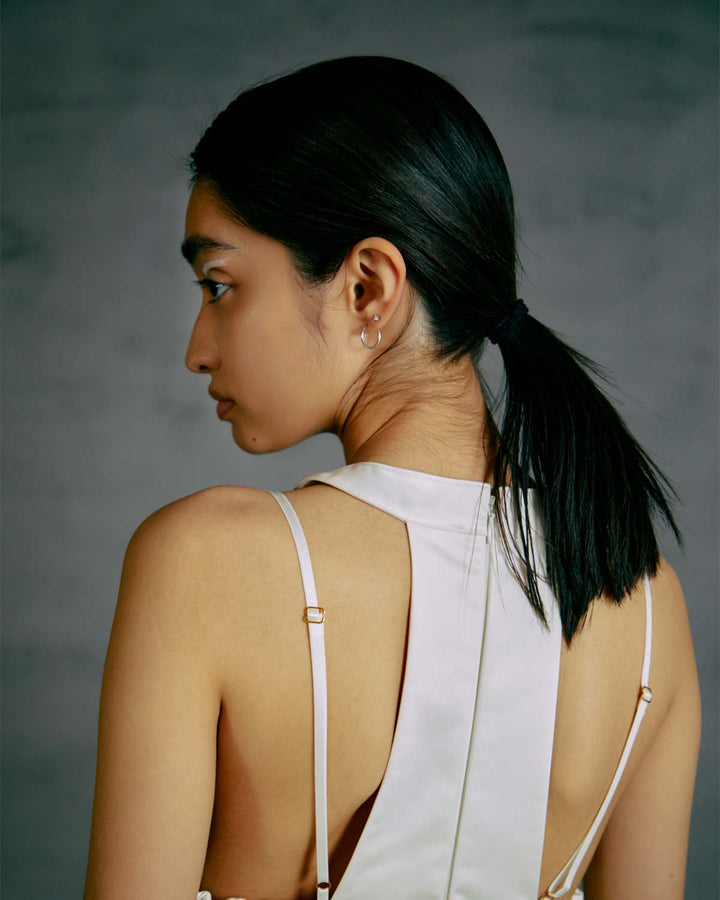 CONFLICTING HALTER NECK DRESS