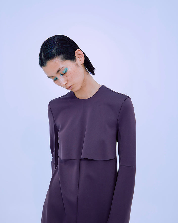 SCUBA JERSEY BACK OPEN MAXI DRESS