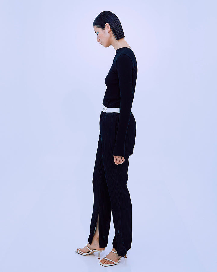 PLEATS RIB PANTS