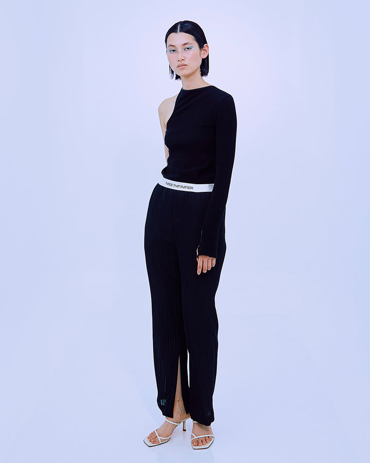 PLEATS RIB PANTS