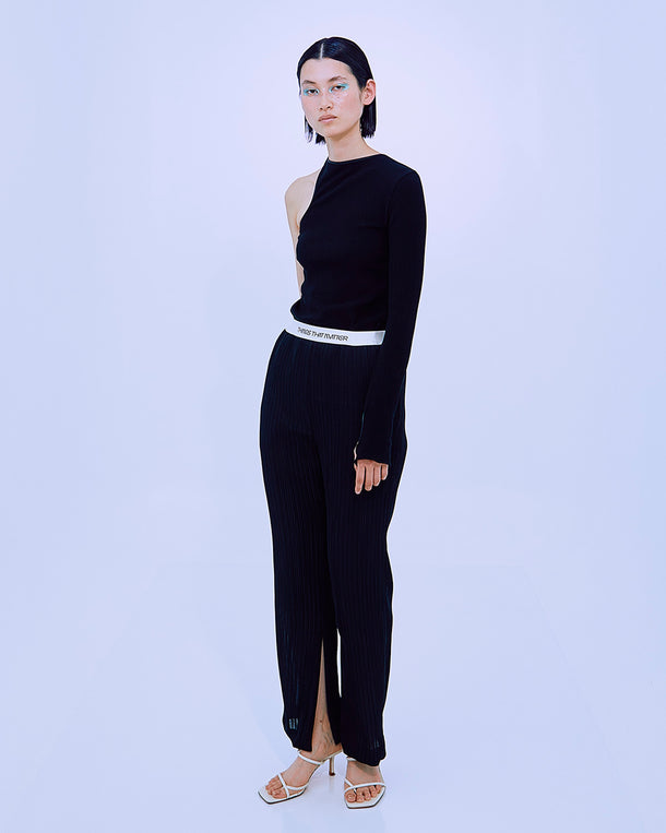 PLEATS RIB PANTS