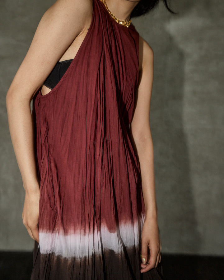 earth+-ing SLEEVE-LESS MAXI DRESS「泥染め」