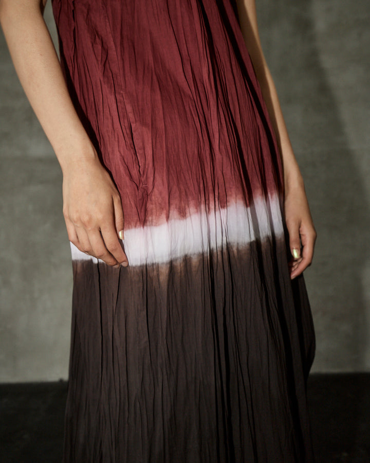 earth+-ing SLEEVE-LESS MAXI DRESS「泥染め」