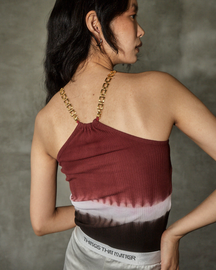 earth+-ing  HALTER NECK CHAIN STRAP TOPS 「泥染め」